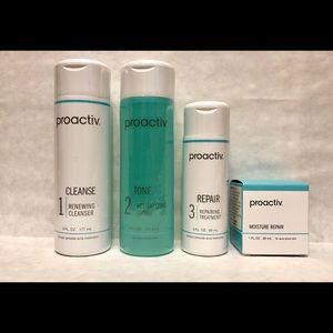 Proactive cleanse, tone, repair and moisturizer.